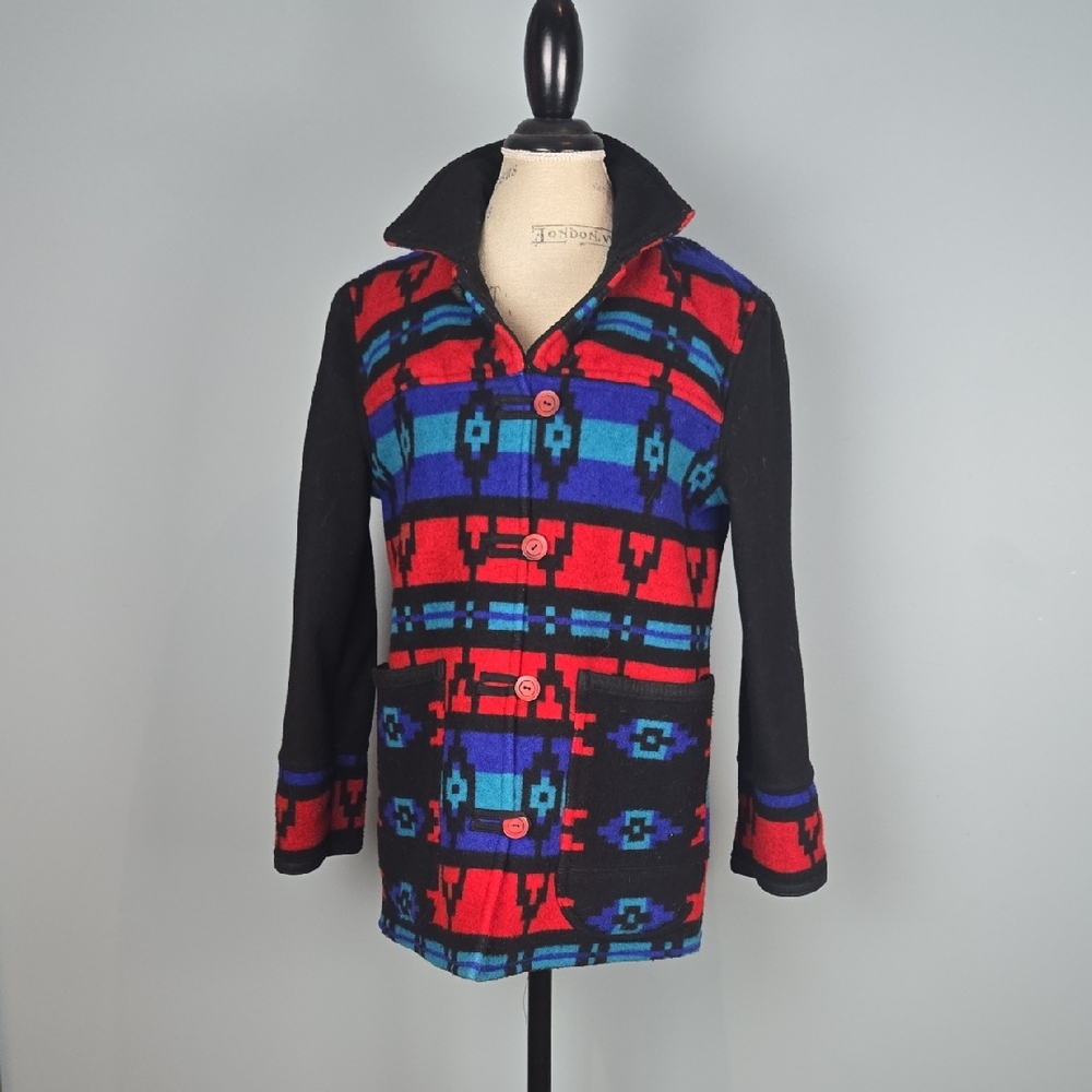 Handmade Retro Southwestern Blanket Jacket-size M-L